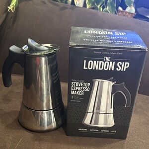Stainless Steel Stovetop Espresso Maker - Black and Silver